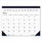 Recycled Academic Desk Pad Calendar, 22 X 17, White/blue Sheets, Blue Binding/corners, 14-month (july To Aug): 2023 To 2024