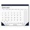 Recycled Two-color Monthly Desk Pad Calendar With Notes Section, 22 X 17, Blue Binding/corners, 12-month (jan-dec): 2024