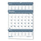 Bar Harbor Recycled Wirebound 3-months-per-page Wall Calendar, 15.5 X 22, White/blue/gray Sheets, 14-month(dec-jan):2023-2025