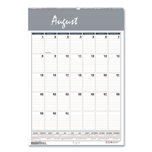 Academic Year Bar Harbor Recycled Wirebound Monthly Wall Calendar, 15.5 X 22, White/blue Sheets, 12-month(aug-july):2023-2024