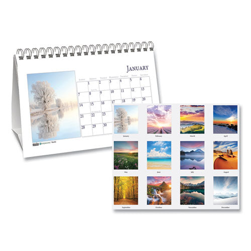 Earthscapes Recycled Desk Tent Monthly Calendar, Scenic Photography, 8.5 X 4.5, White Sheets, 12-month (jan To Dec): 2024