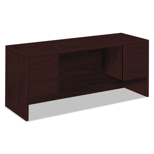 10500 Series Kneespace Credenza With 3/4-height Pedestals, 60w X 24d X 29.5h, Mahogany