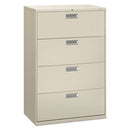 Brigade 600 Series Lateral File, 4 Legal/letter-size File Drawers, Light Gray, 36" X 18" X 52.5"