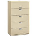 Brigade 600 Series Lateral File, 4 Legal/letter-size File Drawers, 1 Roll-out File Shelf, Putty, 42" X 18" X 64.25"