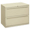 Brigade 700 Series Lateral File, 2 Legal/letter-size File Drawers, Putty, 36" X 18" X 28"