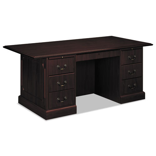 94000 Series Double Pedestal Desk, 72" X 36" X 29.5", Mahogany