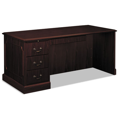 94000 Series "l" Workstation Desk For Return On Right, 66" X 30" X 29.5", Mahogany