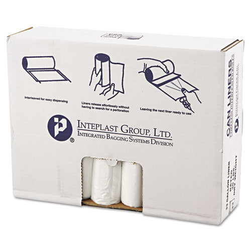 High-density Commercial Can Liners Value Pack, 33 Gal, 10 Microns, 33" X 39", Clear, 25 Bags/roll, 20 Rolls/carton
