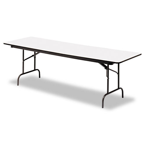 Officeworks Commercial Wood-laminate Folding Table, Rectangular Top, 96w X 30d X 29h, Gray/charcoal
