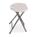 Rough N Ready Folding Stool, Backless, Supports Up To 300 Lb, 26" Seat Height, White Seat, Charcoal Base, 4/carton