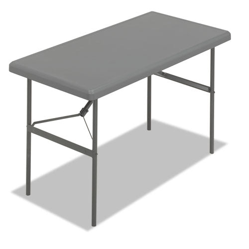 Indestructable Classic Folding Table, Rectangular Top, 300 Lb Capacity, 48w X 24d X 29h, Charcoal
