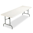 Indestructable Industrial Folding Table, Rectangular Top, 1,200 Lb Capacity, 96w X 30d X 29h, Platinum