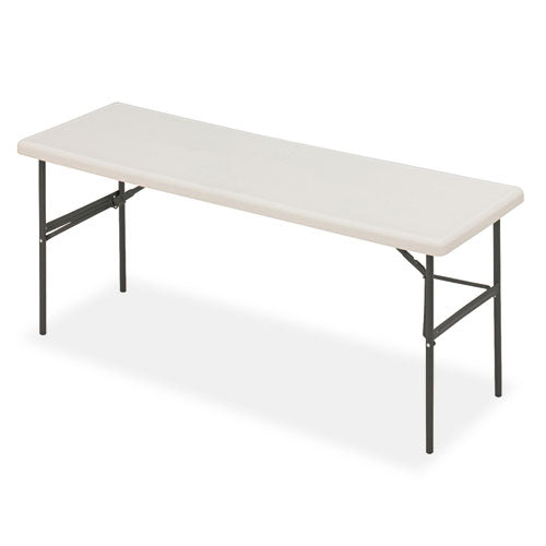Indestructable Classic Folding Table, Rectangular Top, 1,200 Lb Capacity, 72w X 24d X 29h, Platinum