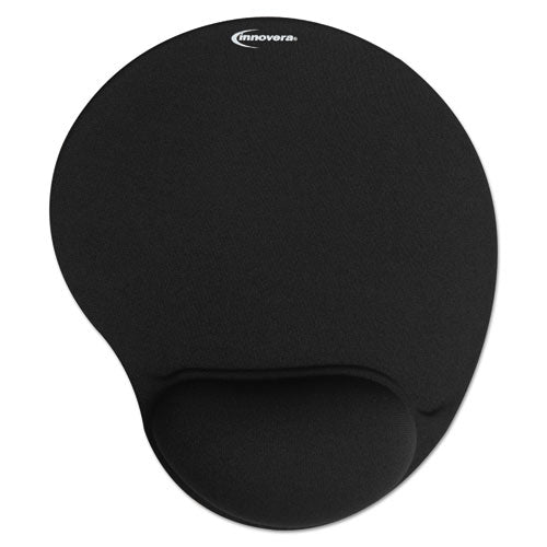 Mouse Pad With Fabric-covered Gel Wrist Rest, 10.37 X 8.87, Black