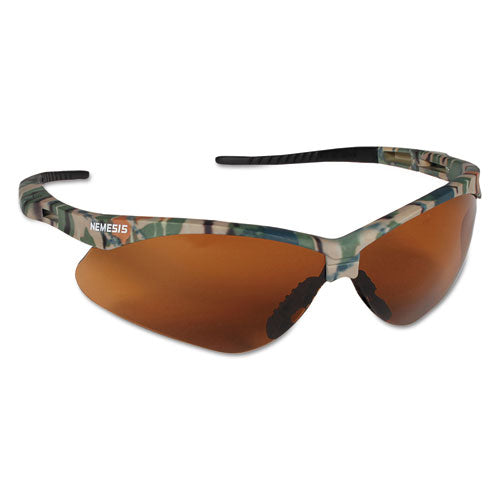 Nemesis Safety Glasses, Camo Frame, Bronze Lens