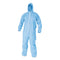 A65 Zipper Front Flame-resistant Hooded Coveralls, Elastic Wrist And Ankles, X-large, Blue, 25/carton