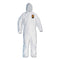 A30 Elastic-back And Cuff Hooded Coveralls, X-large, White, 25/carton