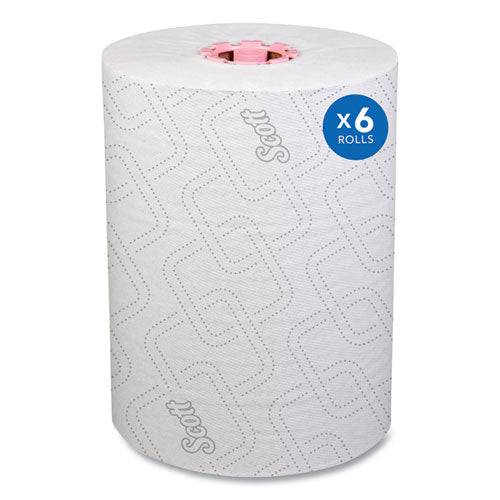 Slimroll Towels, 1-ply, 8" X 580 Ft, White/pink Core, Traditional Business, 6 Rolls/carton