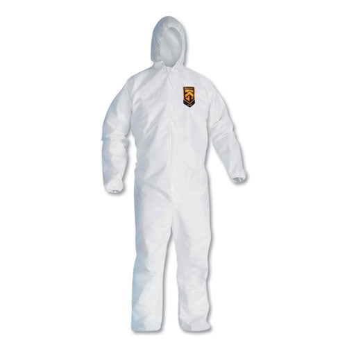 A20 Elastic Back, Cuff And Ankles Hooded Coveralls, 4x-large, White, 20/carton