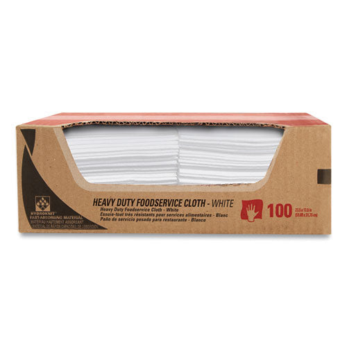 Heavy-duty Foodservice Cloths, 12.5 X 23.5, White, 100/carton
