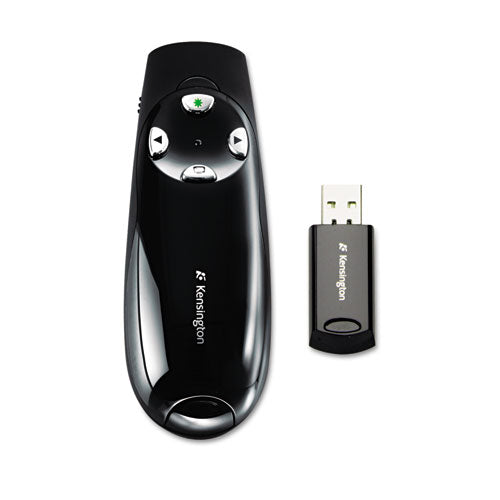 Wireless Presenter Pro With Green Laser, Class 2, 150 Ft Range, Black