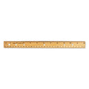 Beveled Wood Ruler W/single Metal Edge, 3-hole Punched, Standard/metric, 12" Long, Natural, 36/box