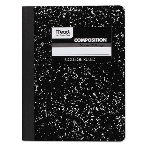 Square Deal Composition Book, Medium/college Rule, Black Cover, (100) 9.75 X 7.5 Sheets