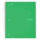 Wirebound Notebook With Two Pockets, 1-subject, Medium/college Rule, Green Cover, (100) 11 X 8.5 Sheets