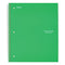 Wirebound Notebook With Two Pockets, 1-subject, Medium/college Rule, Green Cover, (100) 11 X 8.5 Sheets