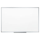 Dry Erase Board With Aluminum Frame, 36 X 24, Melamine White Surface, Silver Aluminum Frame
