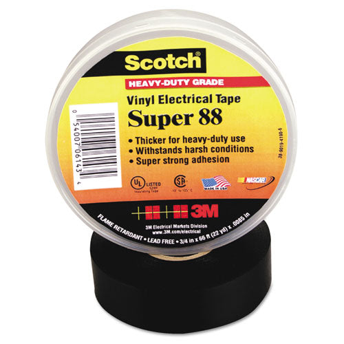 Scotch 88 Super Vinyl Electrical Tape, 0.75" X 66 Ft, Black