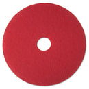 Low-speed Buffer Floor Pads 5100, 12" Diameter, Red, 5/carton