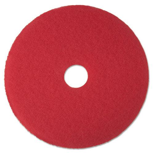 Low-speed Buffer Floor Pads 5100, 14" Diameter, Red, 5/carton