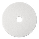 Low-speed Super Polishing Floor Pads 4100, 17" Diameter, White, 5/carton