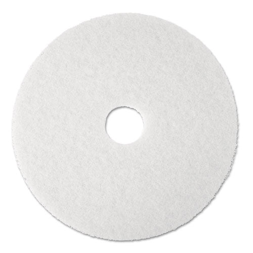 Low-speed Super Polishing Floor Pads 4100, 17" Diameter, White, 5/carton