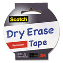 Dry Erase Tape, 3" Core, 1.88" X 5 Yds, White