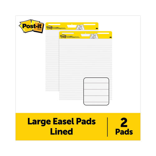Vertical-orientation Self-stick Easel Pads, Presentation Format (1.5" Rule), 25 X 30, White, 30 Sheets, 2/pack