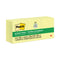 Original Recycled Note Pads, 1.5" X 2", Canary Yellow, 100 Sheets/pad, 12 Pads/pack