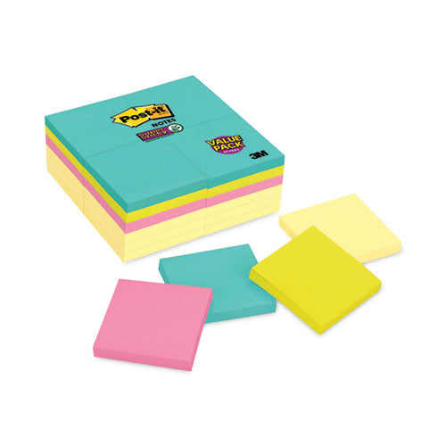 Self-stick Notes Office Pack, 3" X 3", Supernova Neons Collection Colors, 90 Sheets/pad, 24 Pads/pack