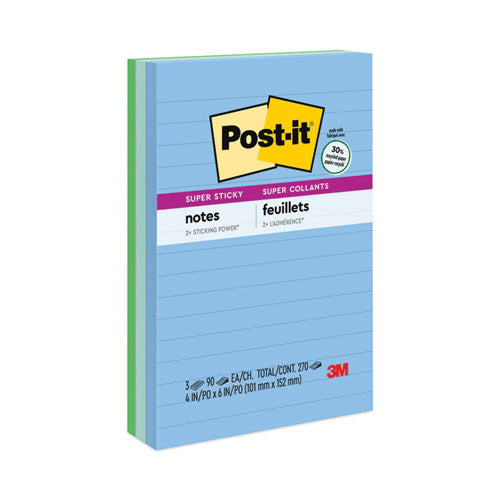 Recycled Notes In Oasis Collection Colors, Note Ruled, 4 X 6, 90 Sheets/pad, 3 Pads/pack