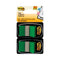 Standard Page Flags In Dispenser, Green, 50 Flags/dispenser, 2 Dispensers/pack