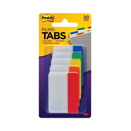 Solid Color Tabs, 1/5-cut, Assorted Colors, 2" Wide, 30/pack