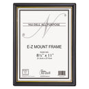 Ez Mount Document Frame With Trim Accent And Plastic Face, Plastic, 8.5 X 11 Insert, Black/gold, 18/carton