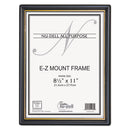 Ez Mount Document Frame With Trim Accent And Plastic Face, Plastic, 8.5 X 11 Insert, Black/gold