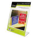 Clear Plastic Sign Holder, Stand-up, Slanted, 8.5 X 11