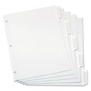 Custom Label Tab Dividers With Self-adhesive Tab Labels, 5-tab, 11 X 8.5, White, 25 Sets