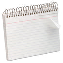 Spiral Index Cards, Ruled, 4 X 6, White, 50/pack