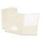 Twin-pocket Folder, Embossed Leather Grain Paper, 0.5" Capacity, 11 X 8.5, White, 25/box