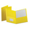 Leatherette Two Pocket Portfolio, 8.5 X 11, Yellow/yellow, 10/pack