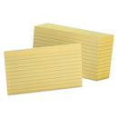 Ruled Index Cards, 3 X 5, Canary, 100/pack